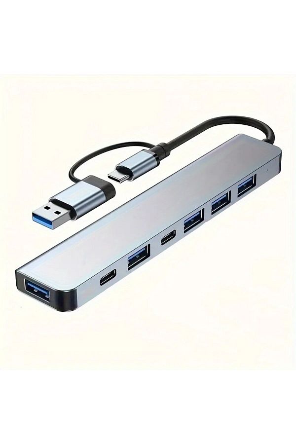 Choice-موزع USB 7 في 1 A مع C USB C Hub USB 3.0، موسع USB 7 في 1 من الألومنيوم، موزع USB مع USB 3.0، 4 × 1