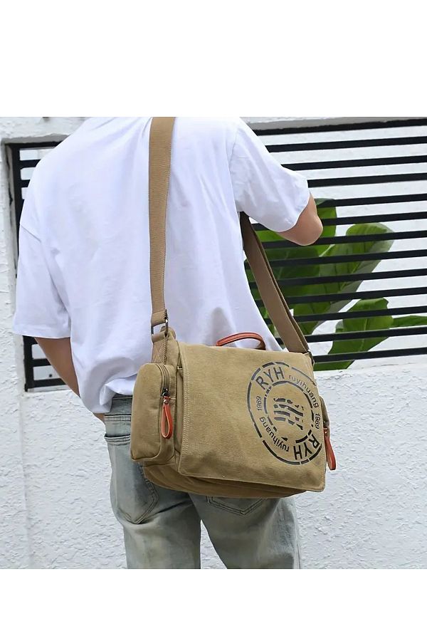 Fiyaka-GK65 Canvas Postman - Pilon cu burduf în cruce laterală, Laptop Notebook MacBook Tabletă, Utilizare zilnică 1
