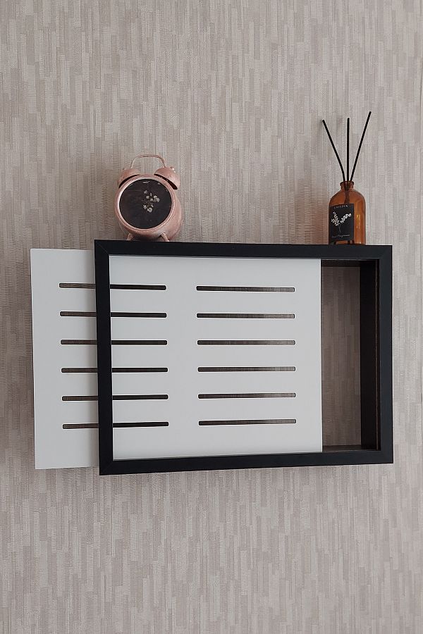 HKM Ticaret-25X35X7 cm - with Grid and Wall Hanging Fuse and Modem-Wifi Storage Box 1