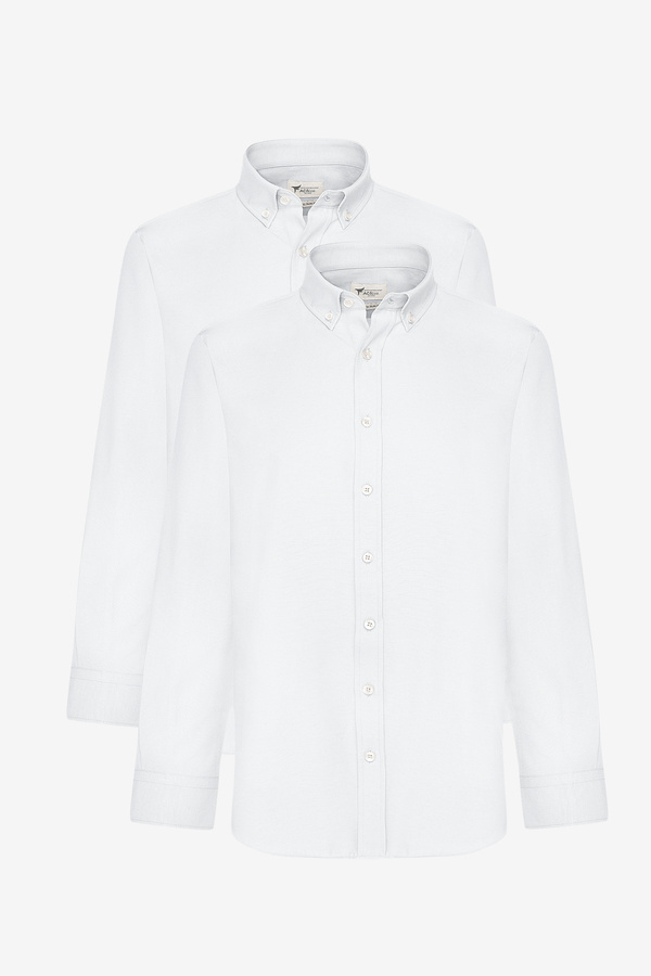 AC&Co / Altınyıldız Classics-White 2-piece Slim Fit Oxford Shirt Pack - Easy Iron, Cotton 1
