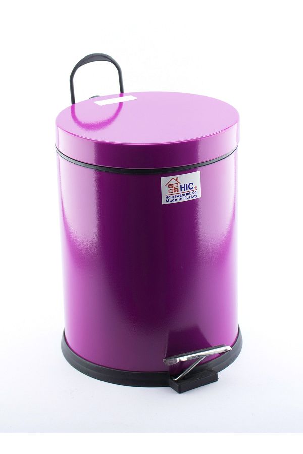 HIC-Wastebasket steel purple color 5 liters 1