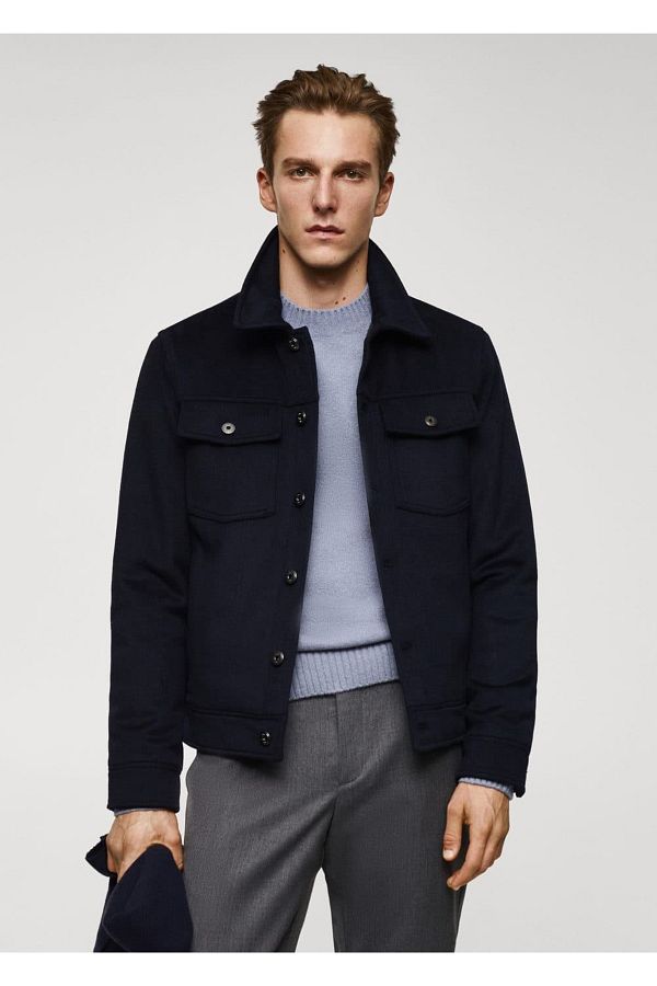MANGO Man-Wool Jacket with Pockets 1