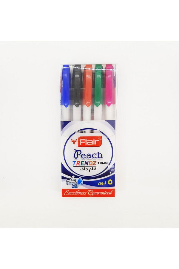 Flair-Peach Ball Pen 1.0mm set of 5 Colours 1