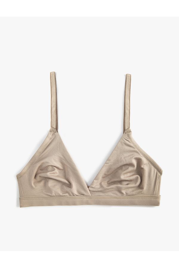 Koton-Triangle Bikini Top with Shiny Thin Straps 1