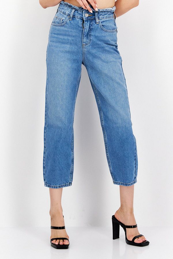 Miss Selfridge-Women Petite Super High Waist Washed Non-Stretchable Denim, Blue 1