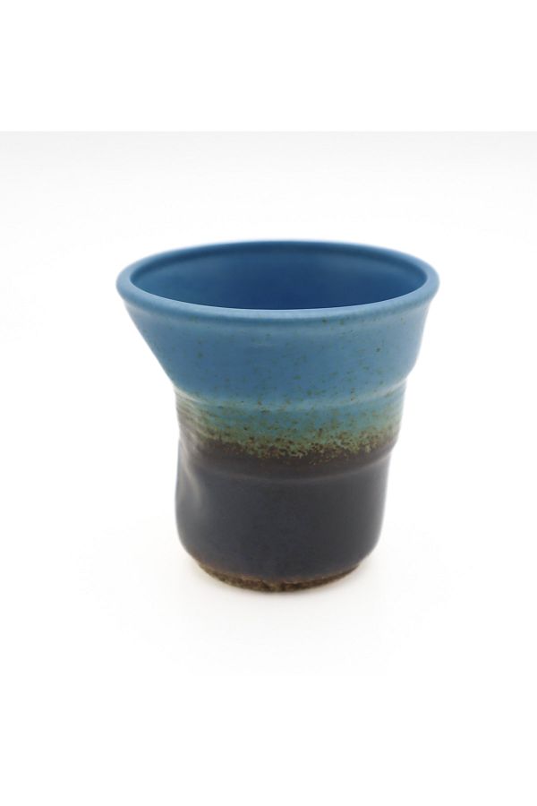 MIBRU-Rustic 150ml Ceramic Coffee Mug – Multi-Colored Zigzag Design with a Rustic Look 1