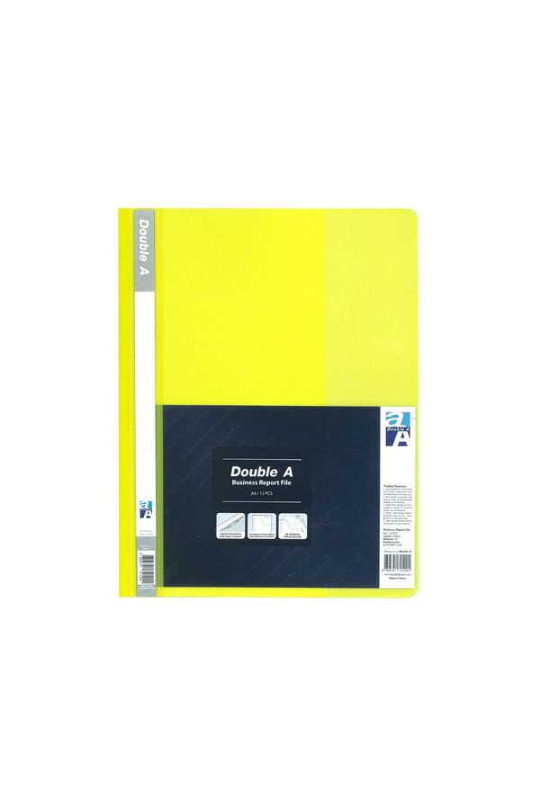 DOUBLE A-REPORT FILE A4 Yellow,Clear Front Report Covers Project File with Fasteners 1