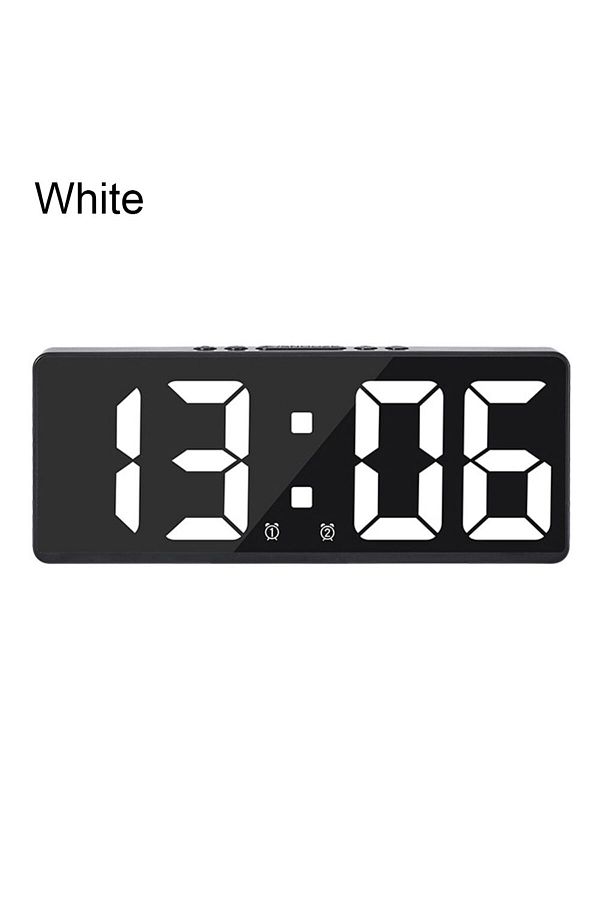 Choice-White Led Digital Electronic Clock Backlight Large Number Alarm Clock Temperature Calendar Bedside T 1