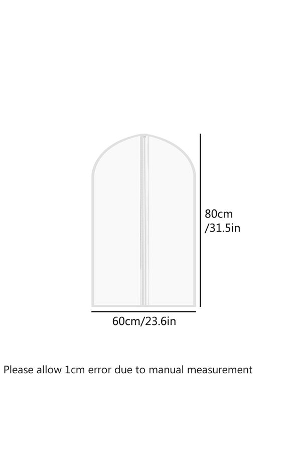 Choice-Other White60x80cm5pcs 5pcs Zipper Clothing Dust Cover Transparent Visible Clothes Organizing Cover 1