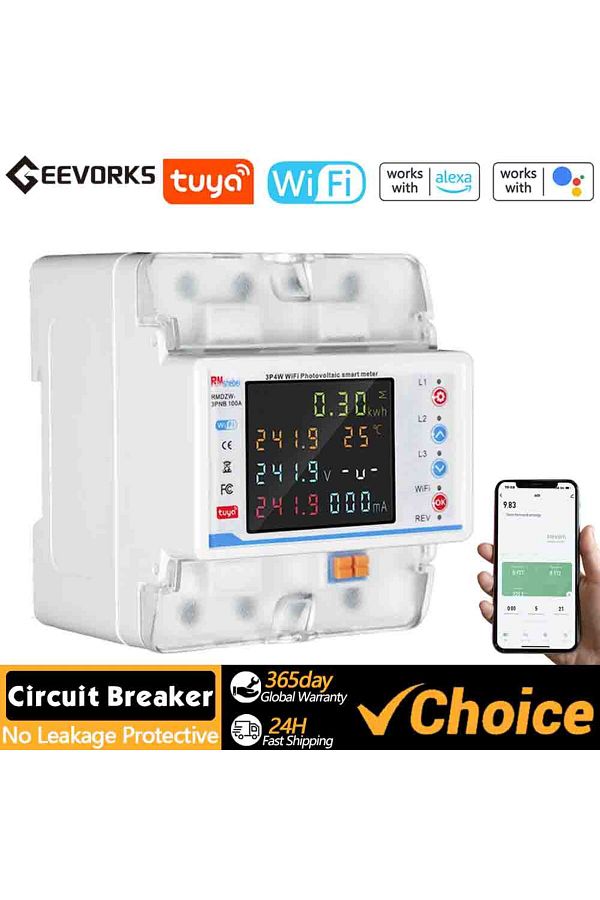 Choice-No Leakage Protectiv Tuya Wifi Smart Circuit Breaker Automatic Reclosure Protector 3p4w Power Meter 1