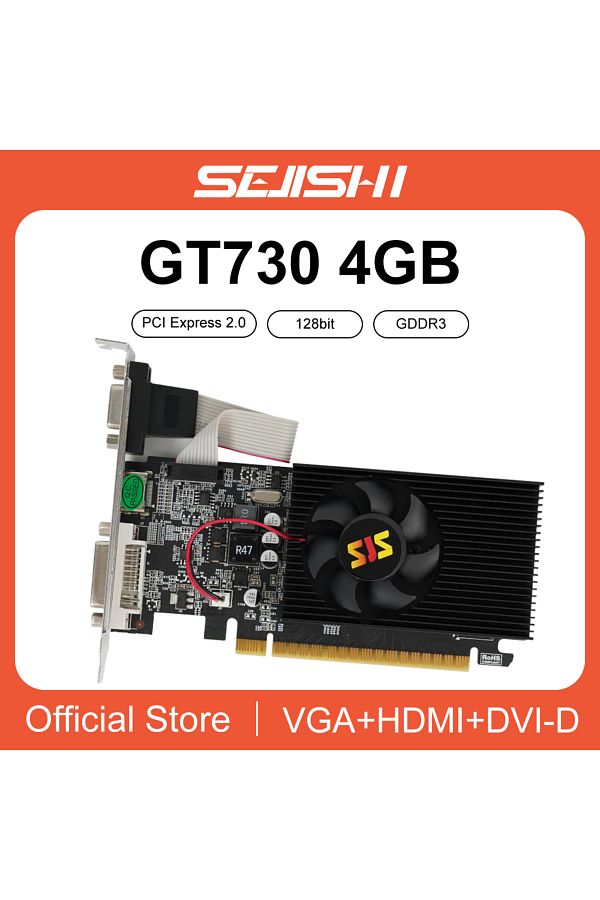 SJS-Video Card Geforce Gt730 Display Vga Cards 4gb Ddr3 128bit Computer Graphics Card For Nvidia ... 1
