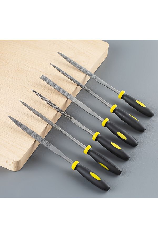 Choice-3x140mm 6 Piece Set 6pcs Mini Needle File Set, Wood Rasp File Set With Rubber Handle, Hardened Alloy 1