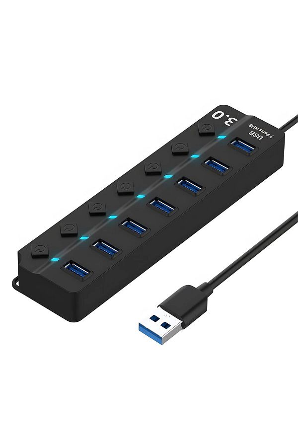 DBIT-موزع USB 7 في 1 موزع USB 3.0/2.0 موزع USB 7 في 1 محول USB متعدد المحاور قاعدة تبديل مستقلة 1