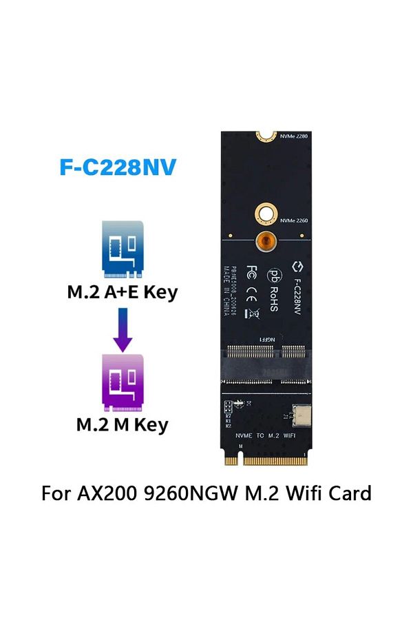fenvi-محول F-c228nv Ngff M.2 A E Key إلى Nvme Pci Express Ssd Port Converter F-c228nv لـ Ax200 Ax 1