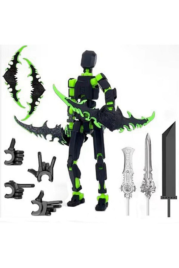 Choice-One Size Green2 Lucky 13 Figure Toys Dummy 3d Printed Movable Shapeshift Robot Action Figuras Diy Ma 1