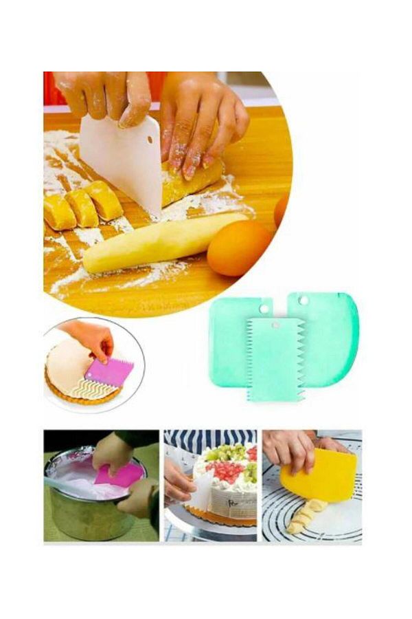 CMT-3-Piece Dough and Cream Scraper Practical Pastry Cream Set 1