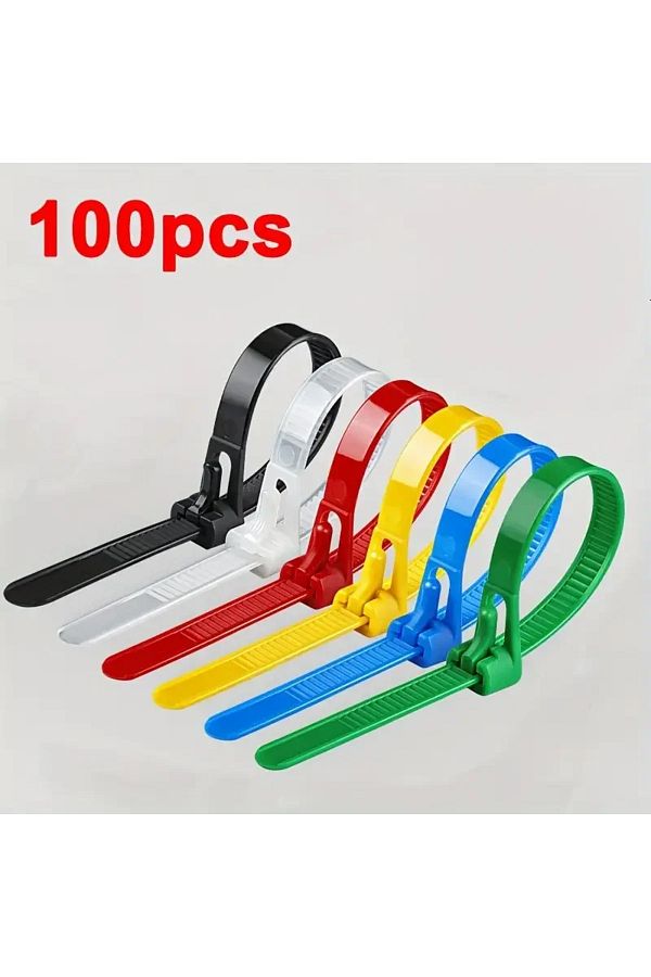 Choice-4x150mm 100pcs Colour Mixing 100 Reusable Cable Ties, Cable Lock Loop Nylon Ties Removable, Recyclab 1