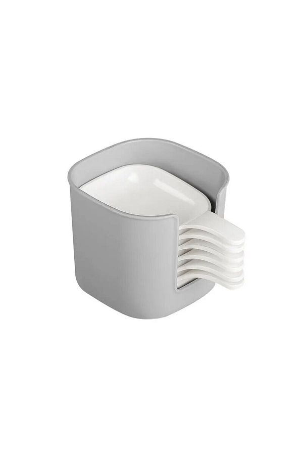 Choice-1set 6pcs/set Plastic White Household Dipping Small Dishes With Handles Tableware Set With Storage R 1