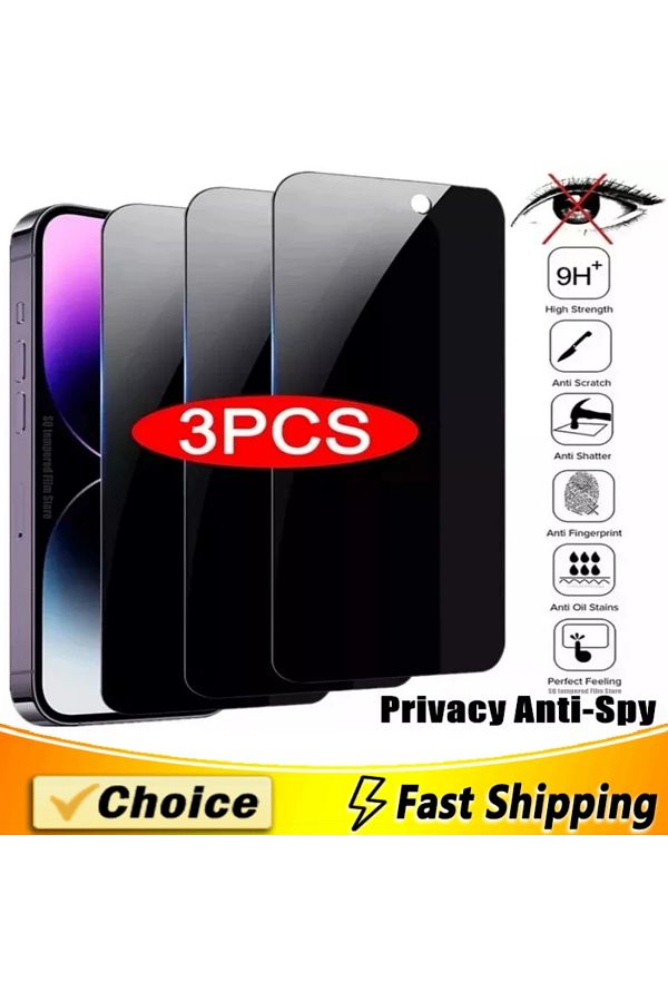 Choice-لـ iP 14Pro Max 3 قطع 3 قطع واقيات شاشة الخصوصية لـ IPhone 16 15 12 13 14 Pro Max Mini 8 Plus A 1