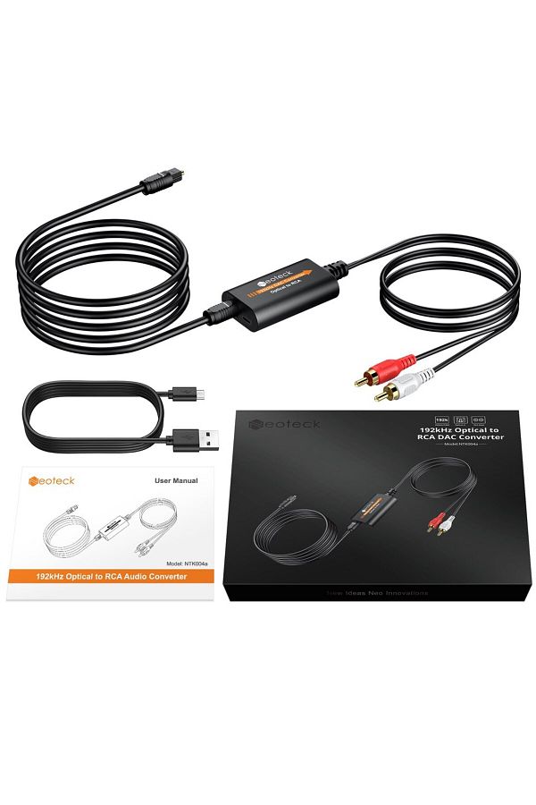 Choice-Ntk004a Neoteck 192khz Digital To Analog Audio Converter Optical Toslink To Rca Audio Adapter Male C 1
