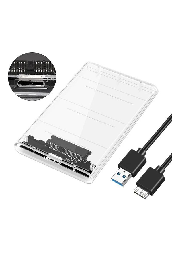 Choice-Usb To Micro Usb3.0 External Hdd Case 5gbps 2.5 Inch Transparent Hard Disk Case Hard Drive Enclosure 1