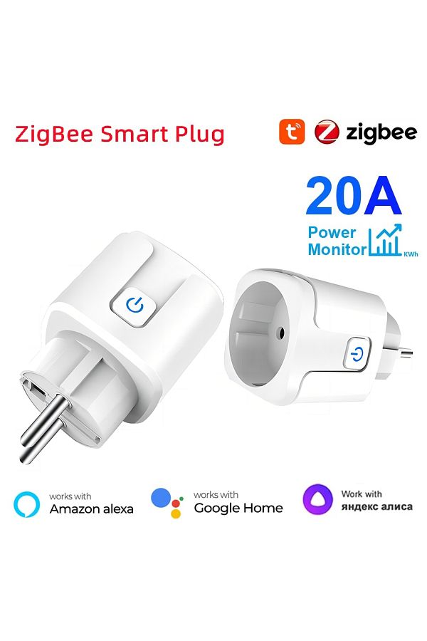 Choice-1 Pc Tuya Smart Plug Zigbee Eu 20a Socket With Power Monitor Timing Voice Control Smart Home Wireles 1