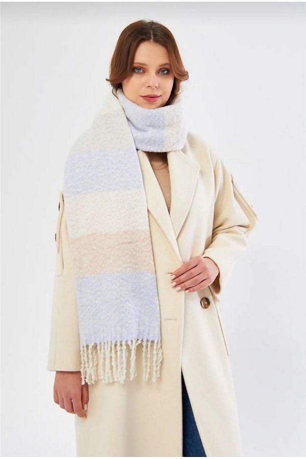 FRESCO SCARFS-Soft Textured Square Patterned Scarf Shawl Shoulder Shawl 1
