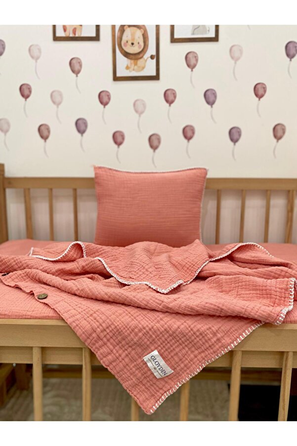GLOYDEN Park Yatak Bebek Müslin Nevresim Takımı Pembe 70x110