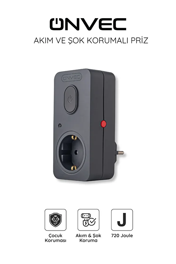 ONVEC-720 Joule Anthracite Gray Socket - Basic with Switch and Shock Protection 1
