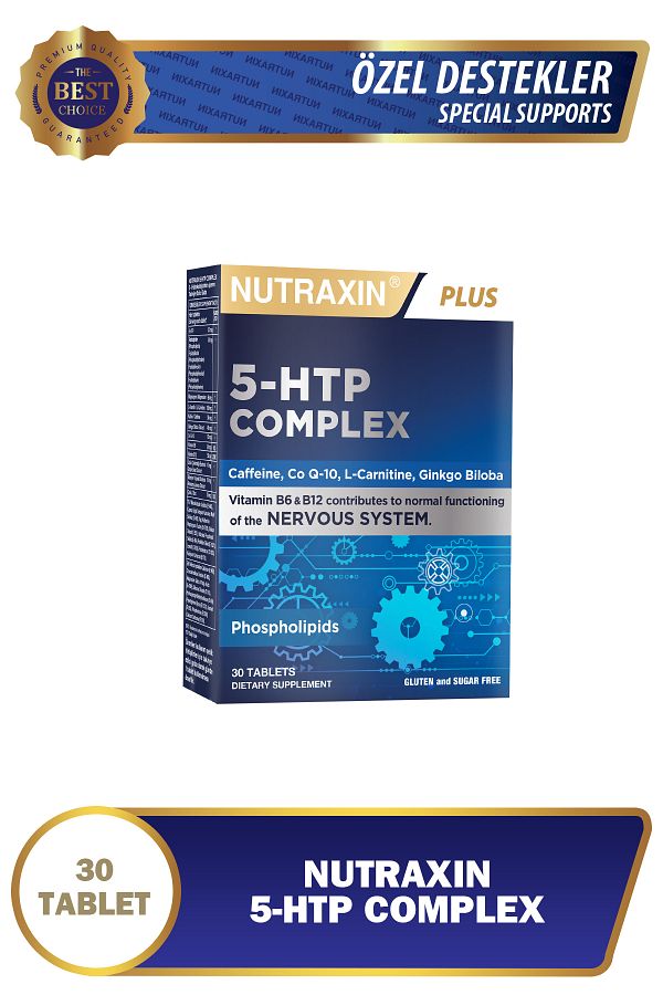 Nutraxin-5-Htp Complex - 30 Tablets Ginkgo Biloba, Magnesium, Coq-10, Vitamin B6 and B12 1