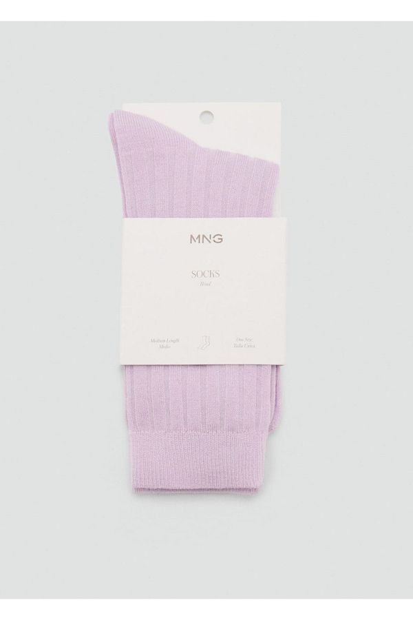 MANGO Woman-Socks with Wool Blend Twill 1