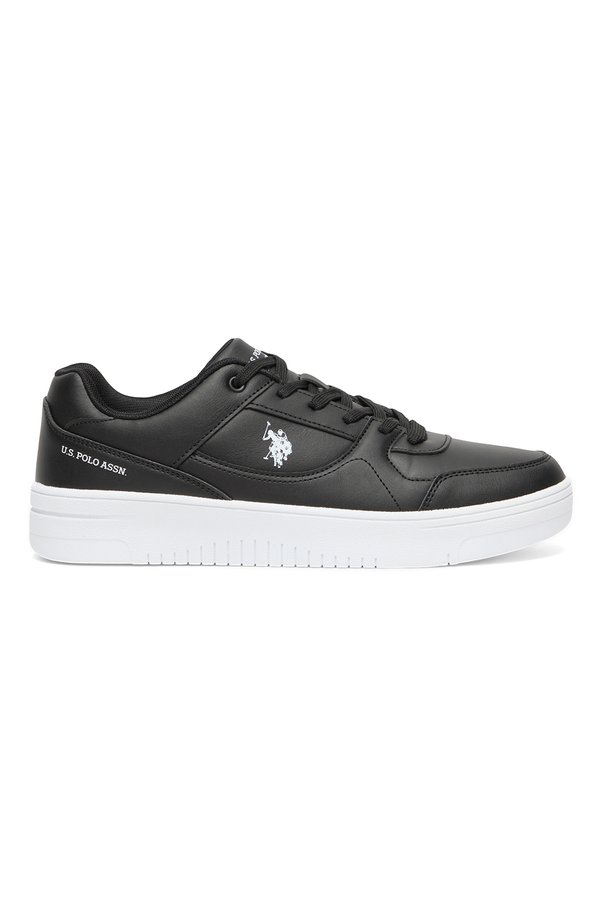 U.S. Polo Assn. Men's Black Low-Top Sneakers - Sleek Style with Lace-Up Design and Comfort Cushioned Sole