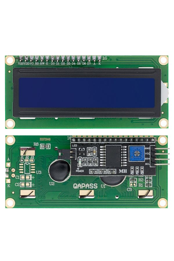 Choice-وحدة عرض IIC Lcd1602 زرقاء Lcd1602 I2c شاشة زرقاء وخضراء 5 فولت محول Iic Pcf8574 لـ Ardui 1
