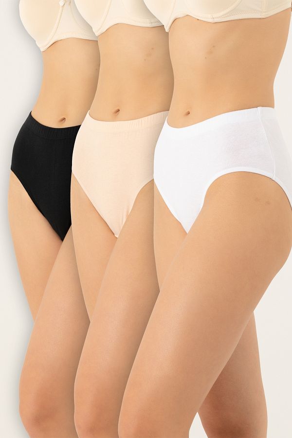Doremi-3-Piece High Waist Anti-Sweat Comfortable Fit Women's Slip Panties 1