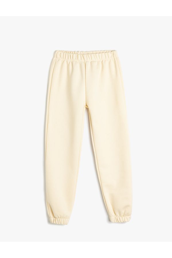 Koton-Elastic Waist Raster Basic Jogger Sweatpants 1