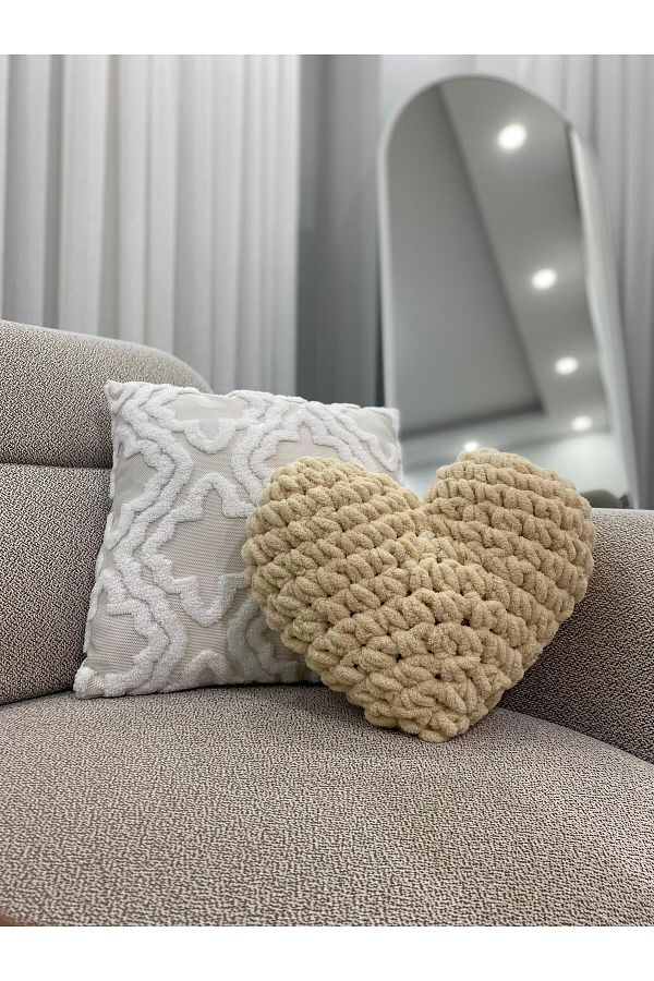 Home-Decorative Pillow with Heart - Heart Shaped Custom Pillow / the Most Beautiful of Gift Choices: Heart Pillow 1