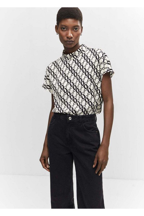 MANGO Woman-Bluse mit Ketten-Print 1