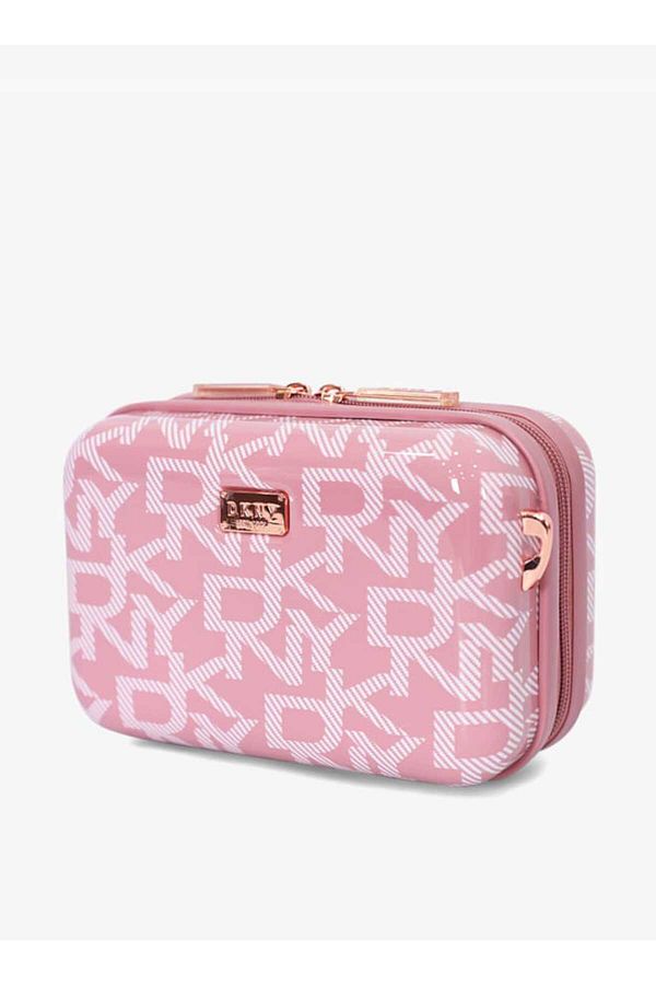 Dkny-Monogram Print Hardcase Utility Bag with Zip Closure 1