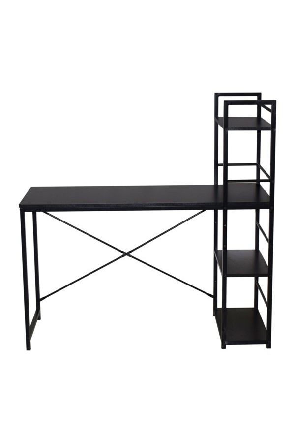 micasa-Particle Board Computer Desk with 4-Tier Open Shelf 1