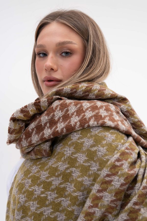 SOFT AKSESUAR-Roy Gradient Pattern Wool Blended Scarf 1