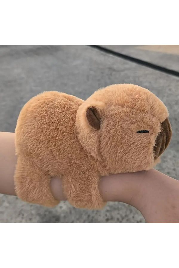 Halımax-Cute Capybara Plush Bracelet Gift Bracelet Capybara Brown Plush 16cm Toy 1