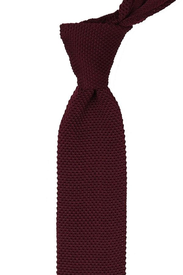 La Pescara-Knitted Claret Red Tie 8011 1