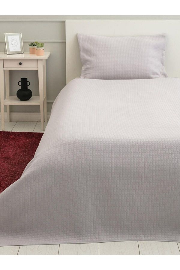 LC Waikiki-Lcw Home Single Self Patterned Bedspread and Pillowcase (S2) 1