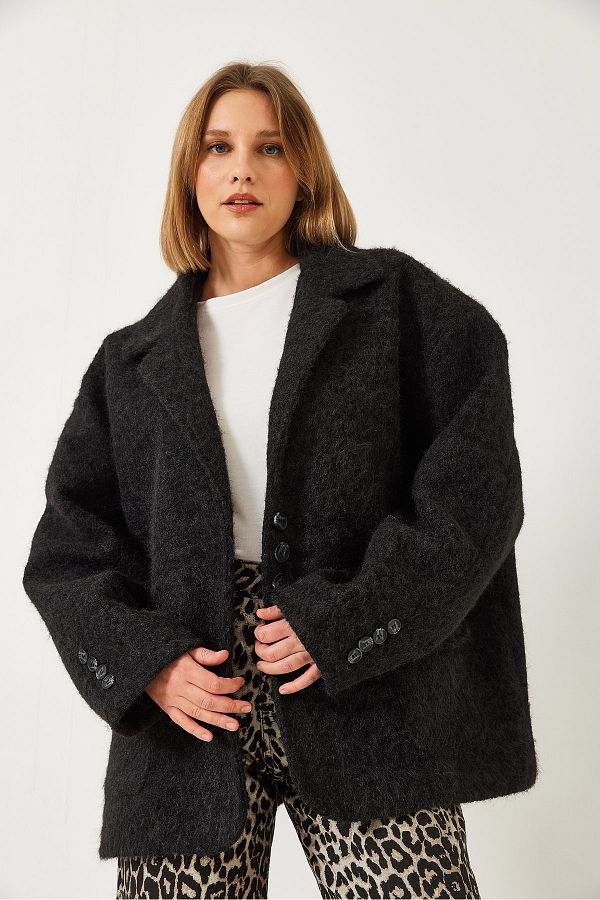 Bianco Lucci-Γυναικείο μπουφάν μπλέιζερ με επένδυση Oversize 60261242 1