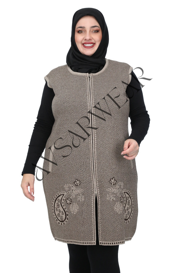 AVSARWEAR-Ethnic Patterned Plus Size Mother Vest with Pockets Avsarwear 1