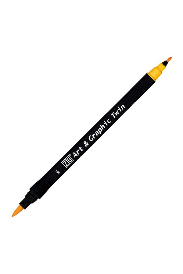 Zig-Tut-80 Art & Graphic Twin Marker - Double Tip Yellow Pen 1