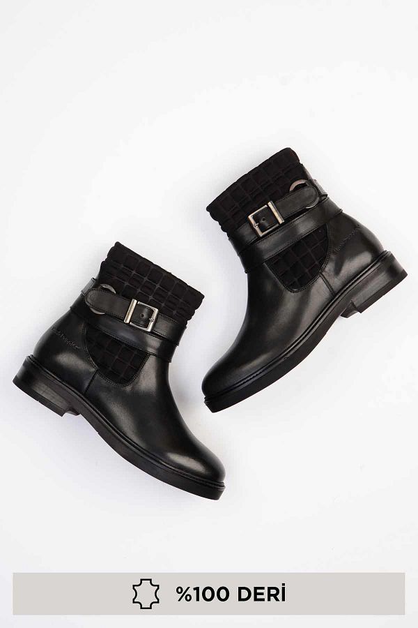 Hush Puppies-حذاء نسائي أسود من الجلد الطبيعي K08971813 1