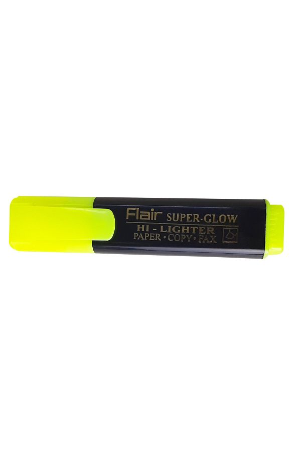 Flair-Super Glow Chisel Tip Text Hi-lighters set of 10 ,yellow 1