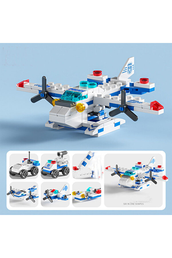 Choice Mini size 6 In 1 Building Blocks DIY Police Car Fire Truck ...