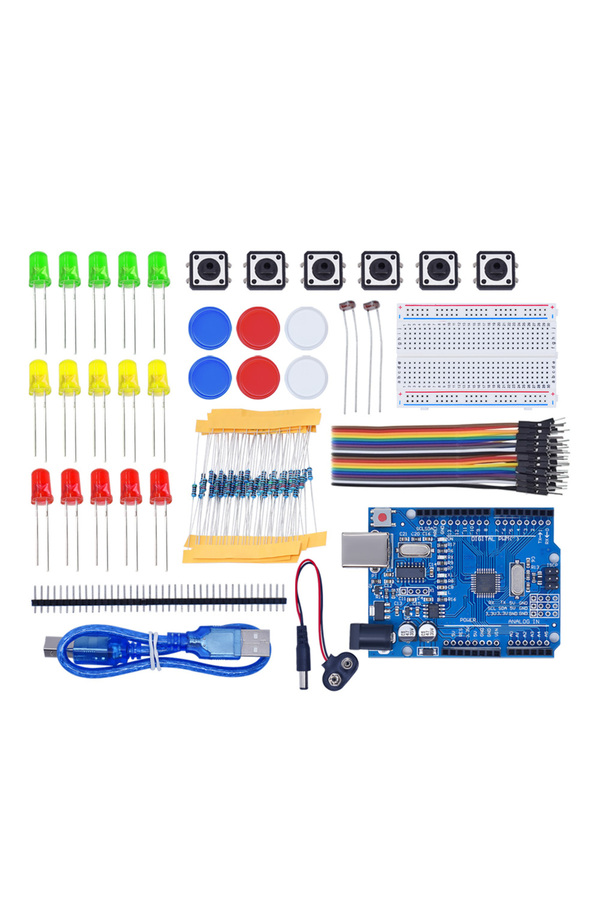 AOKIN Starter Kit For UNO R3 Mini Breadboard LED Jumper Wire Button For ...
